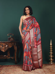 Digital Printed Art Silk Saree