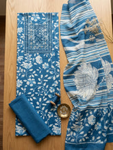 Embroidered Cotton Blend Unstitched Suit With Pant & Dupatta