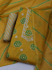 Printed Cotton Blend Unstitched Suit With Dupatta