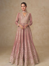 Embroidered Chinnon Silk A Line Dress With Skirt