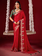 Plain Crepe Saree