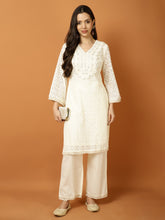 Neck Embroidery Cotton Blend Kurta With Pants