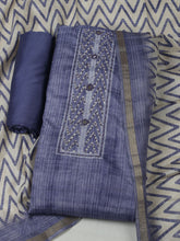 Embroidered Chanderi Unstitched Kurta With Pant & Dupatta