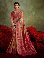 Abstract Print Georgette Saree