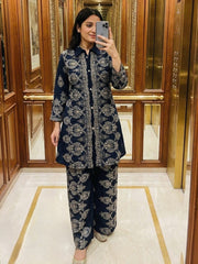 Printed Cotton Blend Kurta With Pant