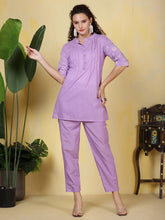 Printed Cotton Blend Kurta With Pants