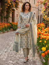 Printed Cotton Blend Suit With Pant & Dupatta