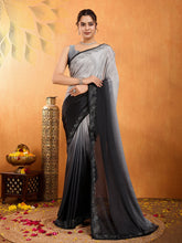 Embroidered Chinon Saree