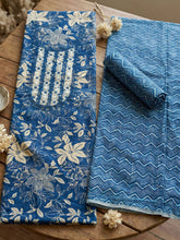 Embroidered Cotton Blend Unstitched Suit With Pant & Dupatta