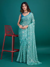 Sequence Embroidery Georgette Saree
