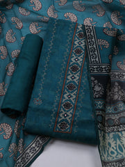 Printed Cotton Blend Unstitched Suit With Dupatta