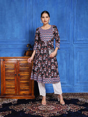 Printed Cotton Blend Kurta