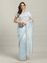 Sequence Embroidery Tissue Saree