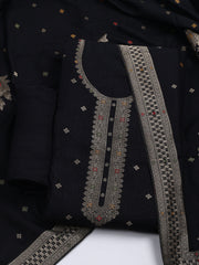 Pashmina Woven Design Unstitched Kurta With Pant & Dupatta