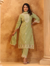Printed Cotton Blend Kurta With Pant & Dupatta