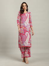 Printed Cotton Blend Kurta With Pants