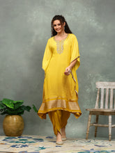 Neck Embroidered Art Silk Kurta With pants