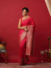 Woven Design Art Silk Hot Pink Saree