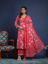 Printed Cotton Kurta With Pant & Dupatta