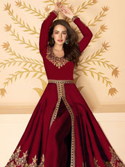 Embroidered Georgette Semi Stitched Suit