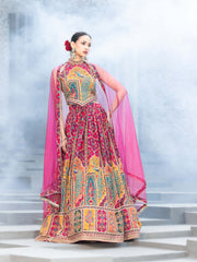 Zardozi Embroidery Crepe Lehenga Choli With Dupatta