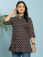 Printed Cotton Blend Short Kurti