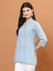 Printed Cotton Blend Short Kurti