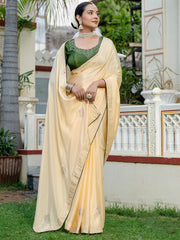 Embroidered Chinon Saree