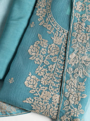 Embroidered Tissue Unstitched Suit With Dupatta