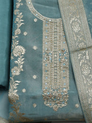 Woven Design Tissue Unstitched Suit With Dupatta