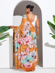 Floral Printed Georgette Saree