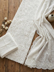 Embroidered Cotton Blend Unstitched Suit With Pant & Dupatta