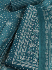 Printed Cotton Blend Unstitched Suit With Dupatta