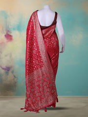 Embelished Satin Rani Saree