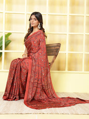 Digital Printed Crepe Saree