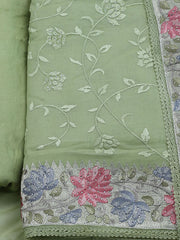 Embroidered Organza Unstitched Suit With Dupatta