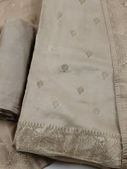 Woven Design Chanderi Unstitched Suit With Dupatta
