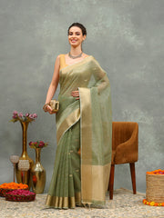Embroidered Tissue Saree