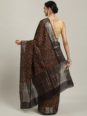 Digital Printed Cotton Blend Woven Saree