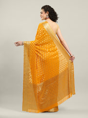 Zari Border Booti Chiffon Woven Saree