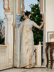 Woven Border Linen Saree
