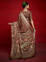 Abstract Printed Art Silk Saree