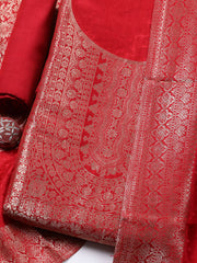 Embroidered Tissue Unstitched Suit With Pant & Dupatta