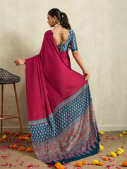 Printed Satin Saree