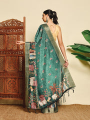 Digital Printed Tussar Saree