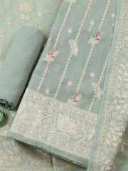 Woven Design Chanderi Unstitched Suit With Pant & Dupatta