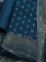 Woven Design Chanderi Unstitched Suit With Dupatta