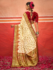 Abstract Print Art Silk Saree