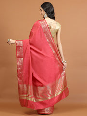 Zari Border Booti Art Silk Woven Saree