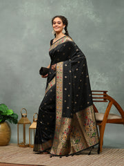 Woven Border Art Silk Saree